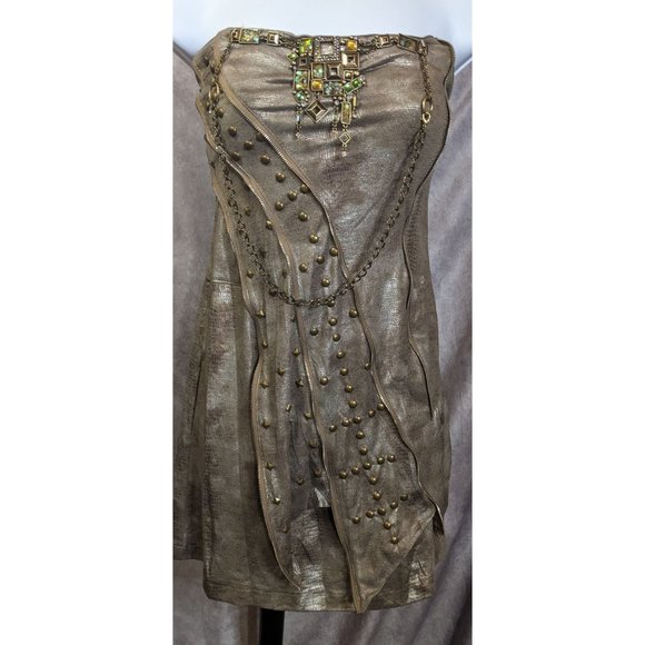 Kimikal Metallic Snake Gemmed Apocalypse Aesthetic Bodycon Dress - Picture 9 of 16